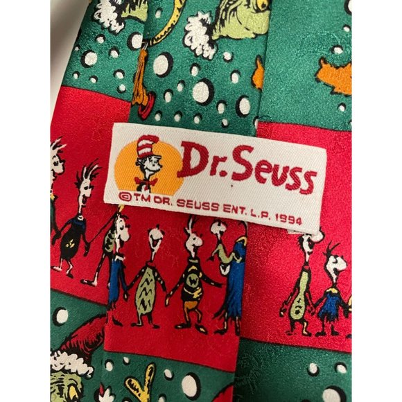 Dr Seuss Neck Tie How Grinch Stole Christmas Silk Holidays 1996 - Picture 3 of 5